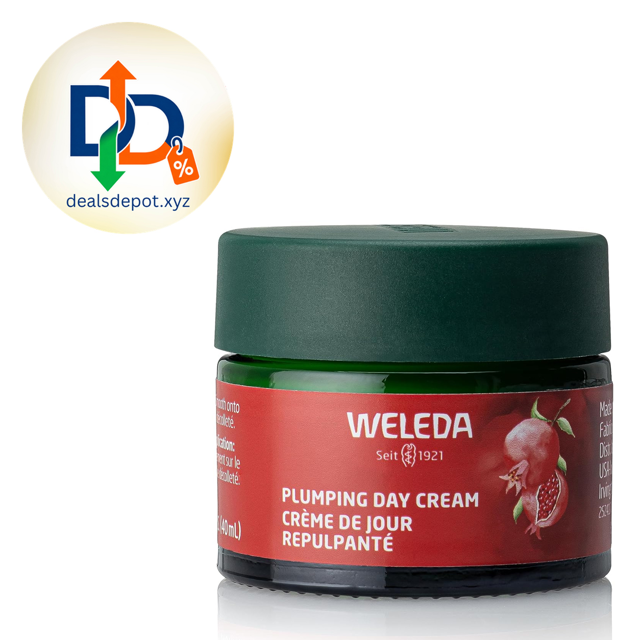 Weleda Face Care Plumping Day Cream, 1.3 Fluid Ounce, Plant Rich Moisturizer with Pomegranate and Maca Root Peptides
