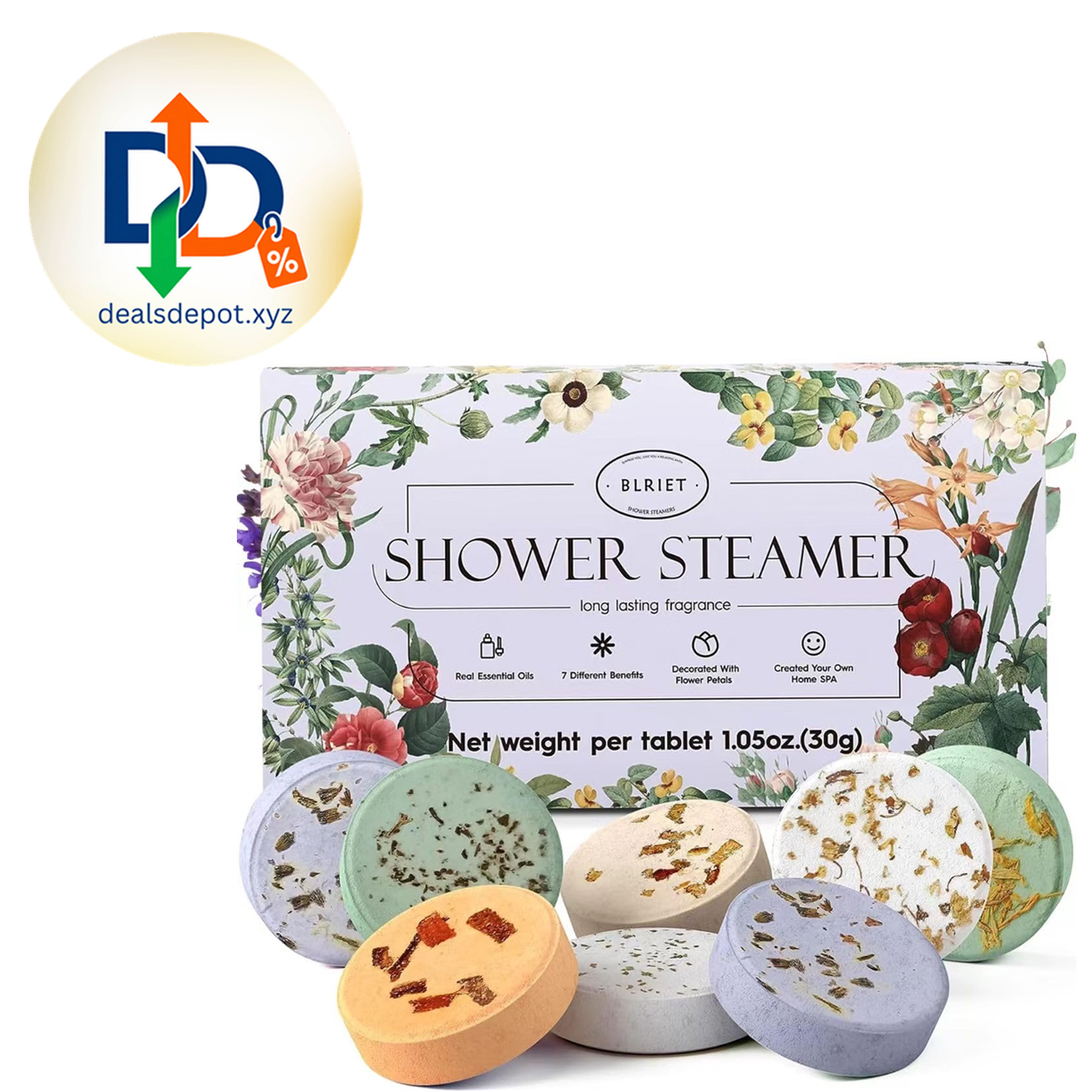 Blriet Shower Steamers – Aromatherapy Self-Care, 8 Count