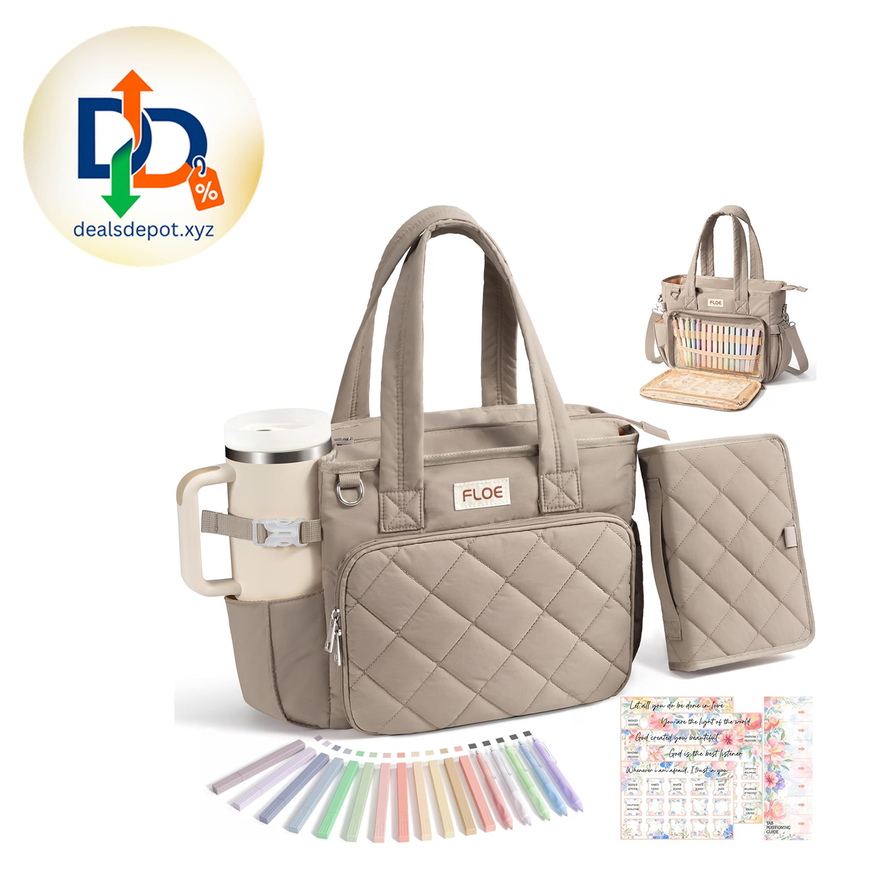 Puffer Bible Tote Bag for Women – Journaling Kit