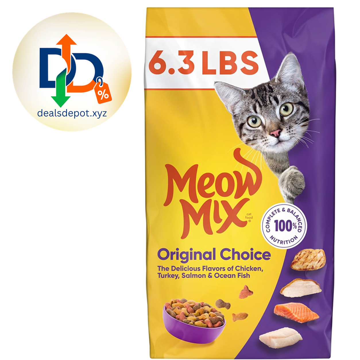 Meow Mix Original Choice Dry Cat Food, 6.3 Pound Bag