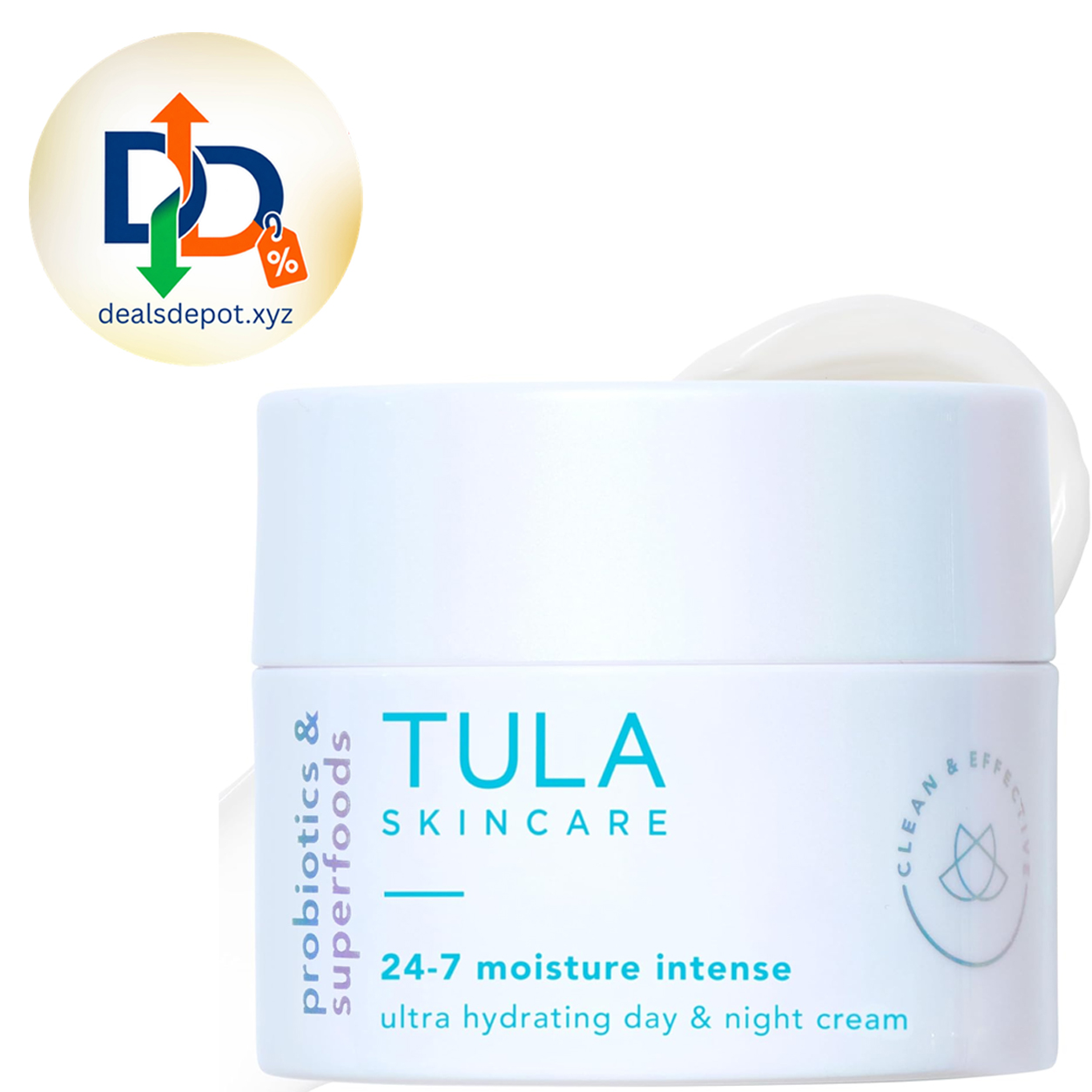 TULA 24-7 Moisture Intense Ultra Hydrating Day & Night Face Cream Prebiotics, peptides & argan oil hydrate for 24-hours and nourish your skin's microbiome. Non-greasy and non-comedogenic.
