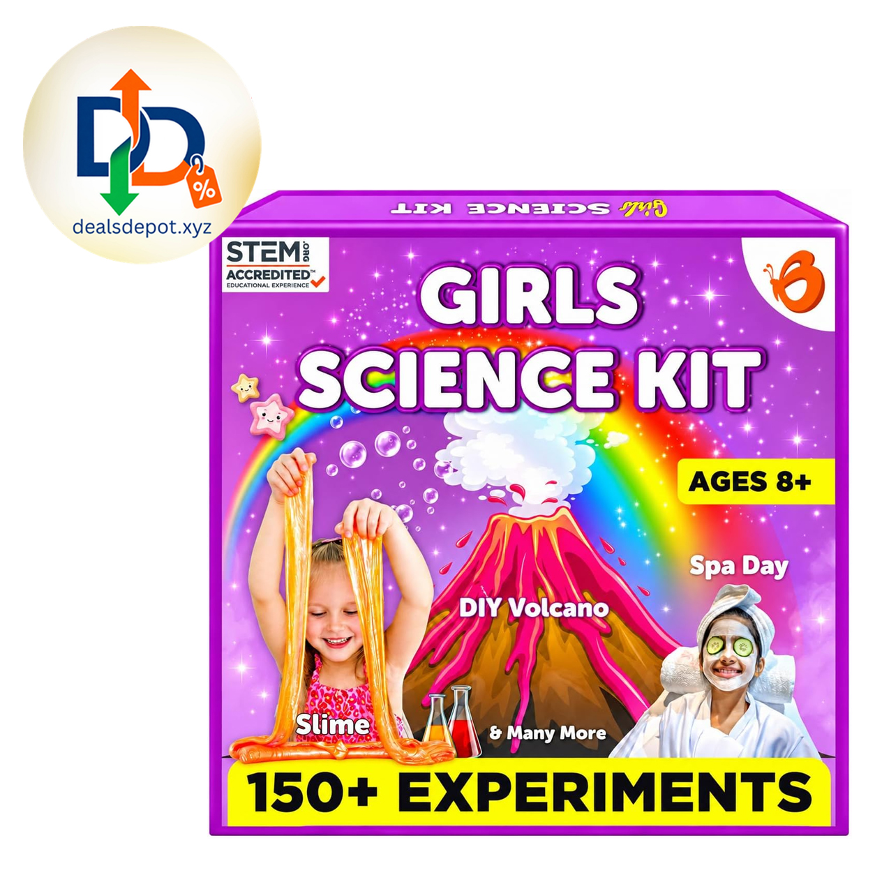 Butterfly EduFields 150+ Experiments Girls Science Kit for Kids Ages 8-12 Volcano Science Experiments Projects | Educational STEM Learning | Birthday Gift for Girls Ages 8-12 | Craft Kit