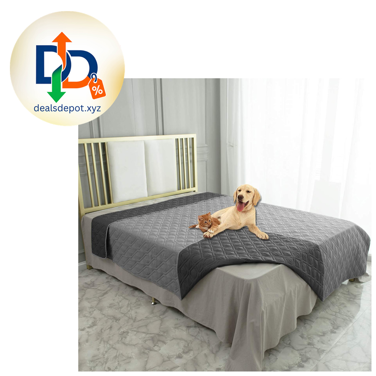 Ameritex Waterproof Reversible Dog Bed Cover