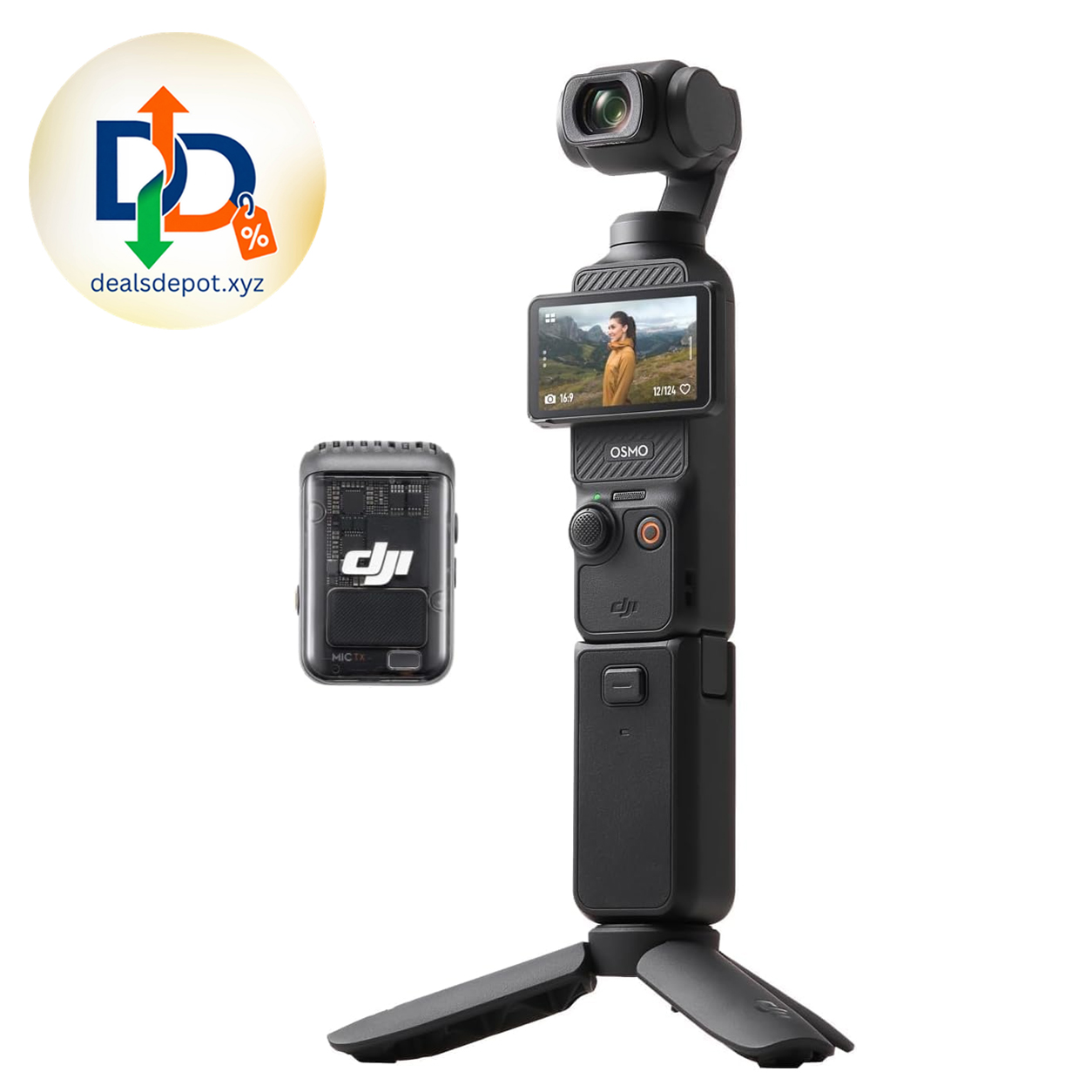 DJI Osmo Pocket 3 Creator Combo, Vlogging Camera with 1'' CMOS & 4K/120fps 3-Axis Stabilization, Spotlight Follow, Fast Focusing, Mic Included for Clear Sound, Small Camera for Photography