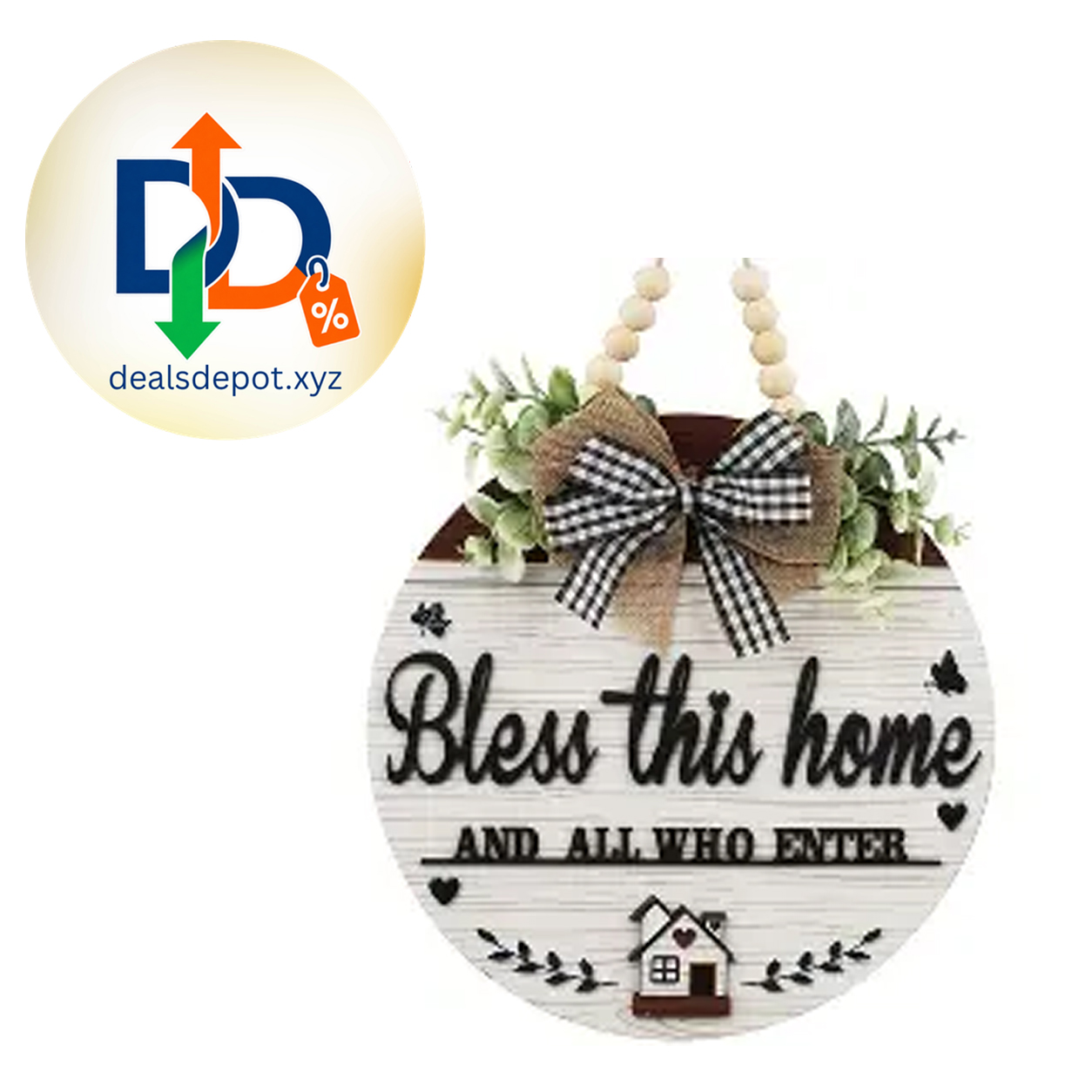 Christian Bless This Home Door Decor