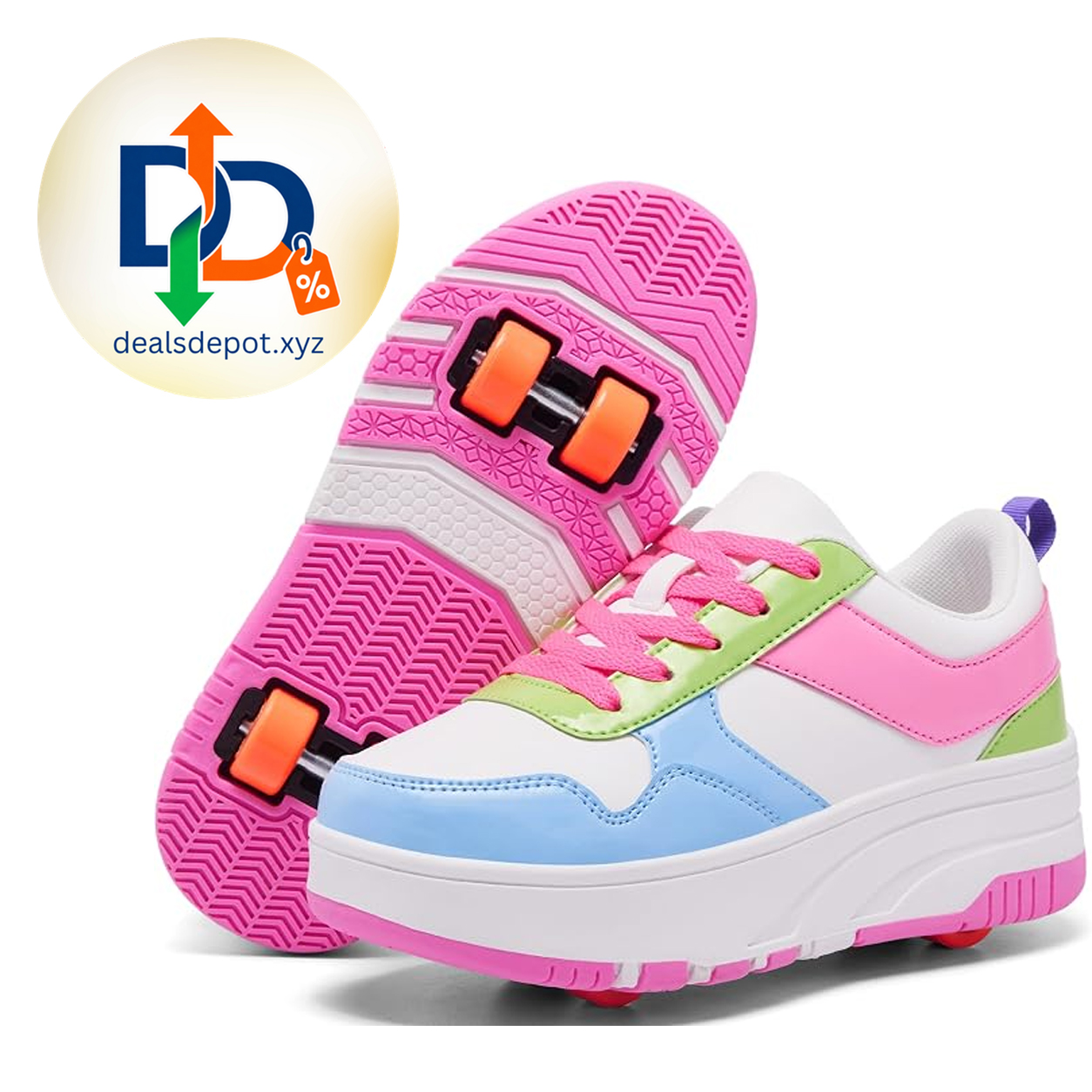 Roller Skate Shoes for Kids Girls Boys Detachable Wheeled Fashion Sneakers