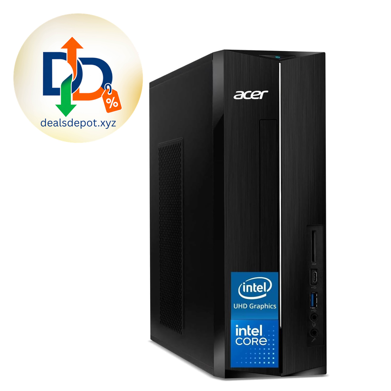 Acer 2025 Aspire Business Desktop, Ultra-Quiet Design, 16GB Memory 256GB PCIe SSD, Intel Processor, Dual 4K Monitor Support, SD Card Reader, USB-C, Keyboard & Mouse, Windows 11