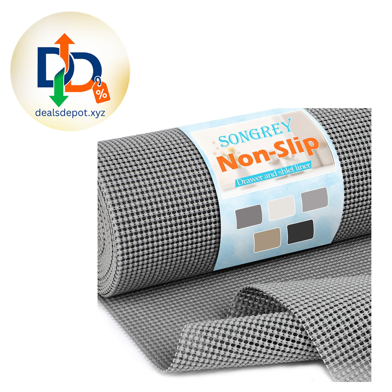 Songrey Non-Slip Shelf & Drawer Liner – Dark Gray, 12" x 20FT