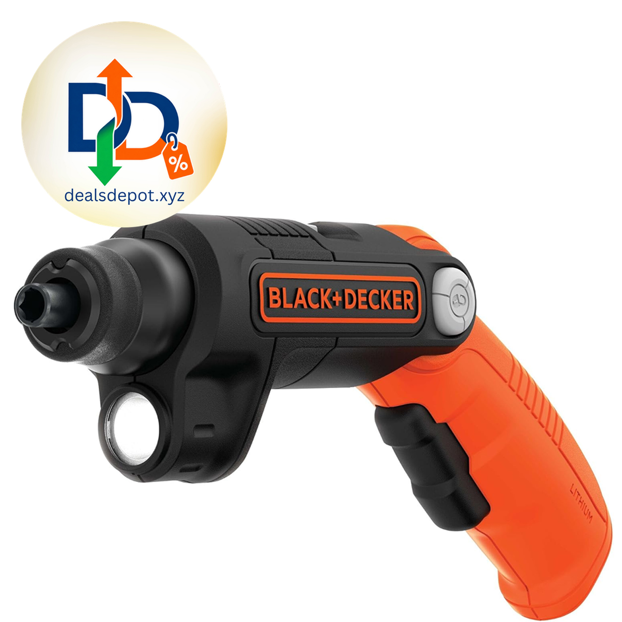 BLACK+DECKER Cordless Screwdriver with LED Light 4V MAX, Electric Screwdriver with 2 Pcs Bit Set (BDCSFL20C)