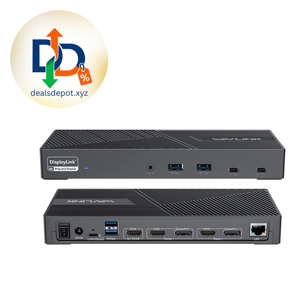 WAVLINK USB-C Docking Station – Triple Monitor 4K@60Hz