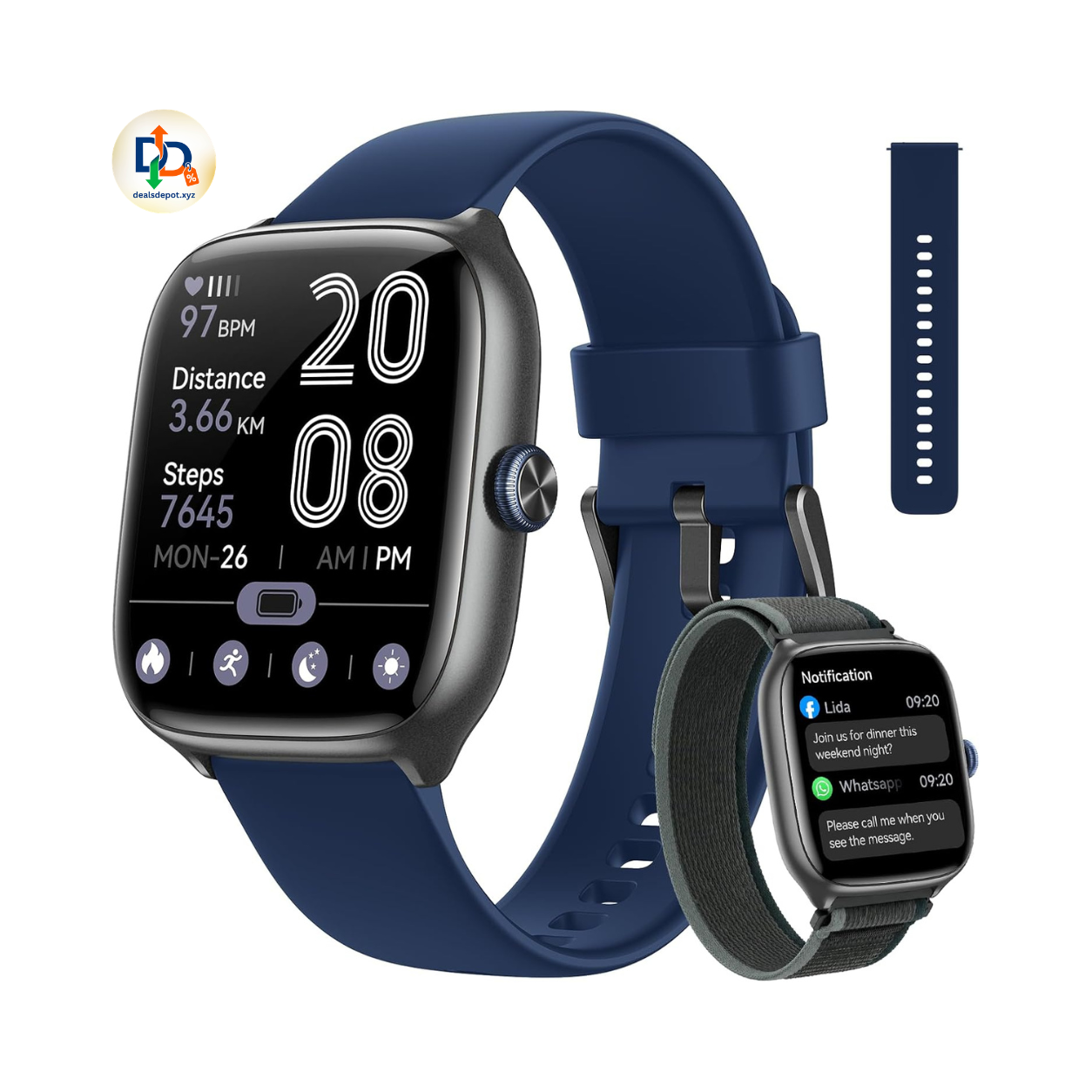 AMOLED Smartwatch – Deep Blue