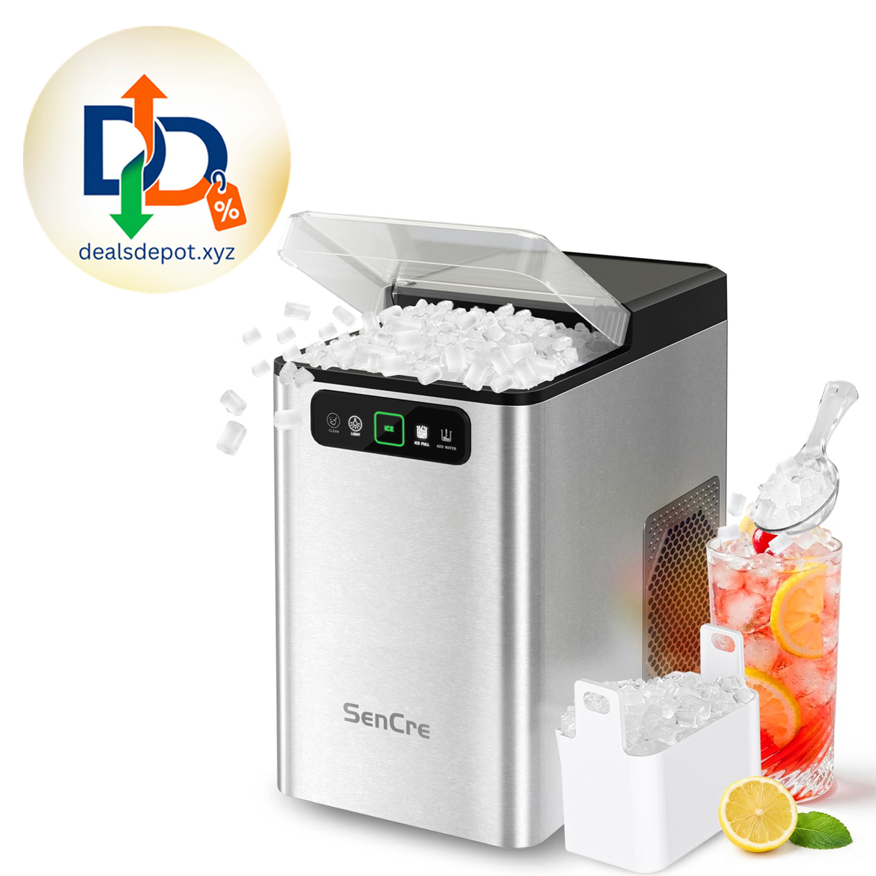 Nugget Ice Maker Countertop – 40Lbs/Day