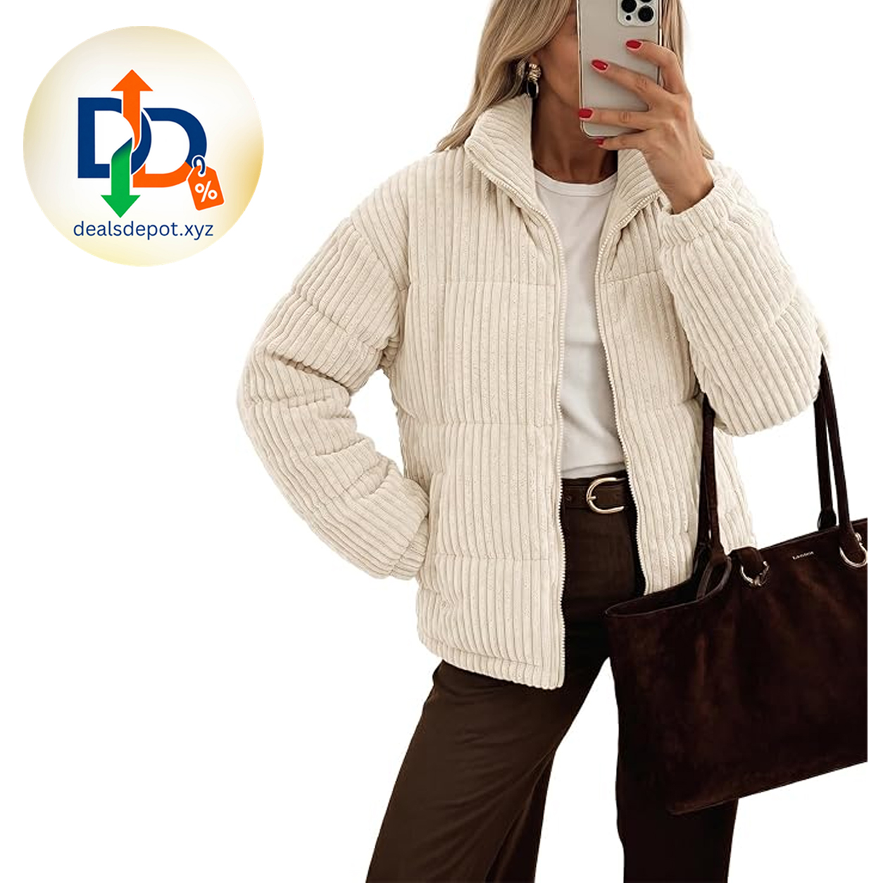 Dokotoo Women's 2026 Winter Cropped Jacket Zip up Quilted Coat Fall Winter Outfits,Long Sleeve,Stand Collar,Casual Trendy Ladies Clothes,Chunky Warm Jacket,Soft Comfy,Fashion Clothing