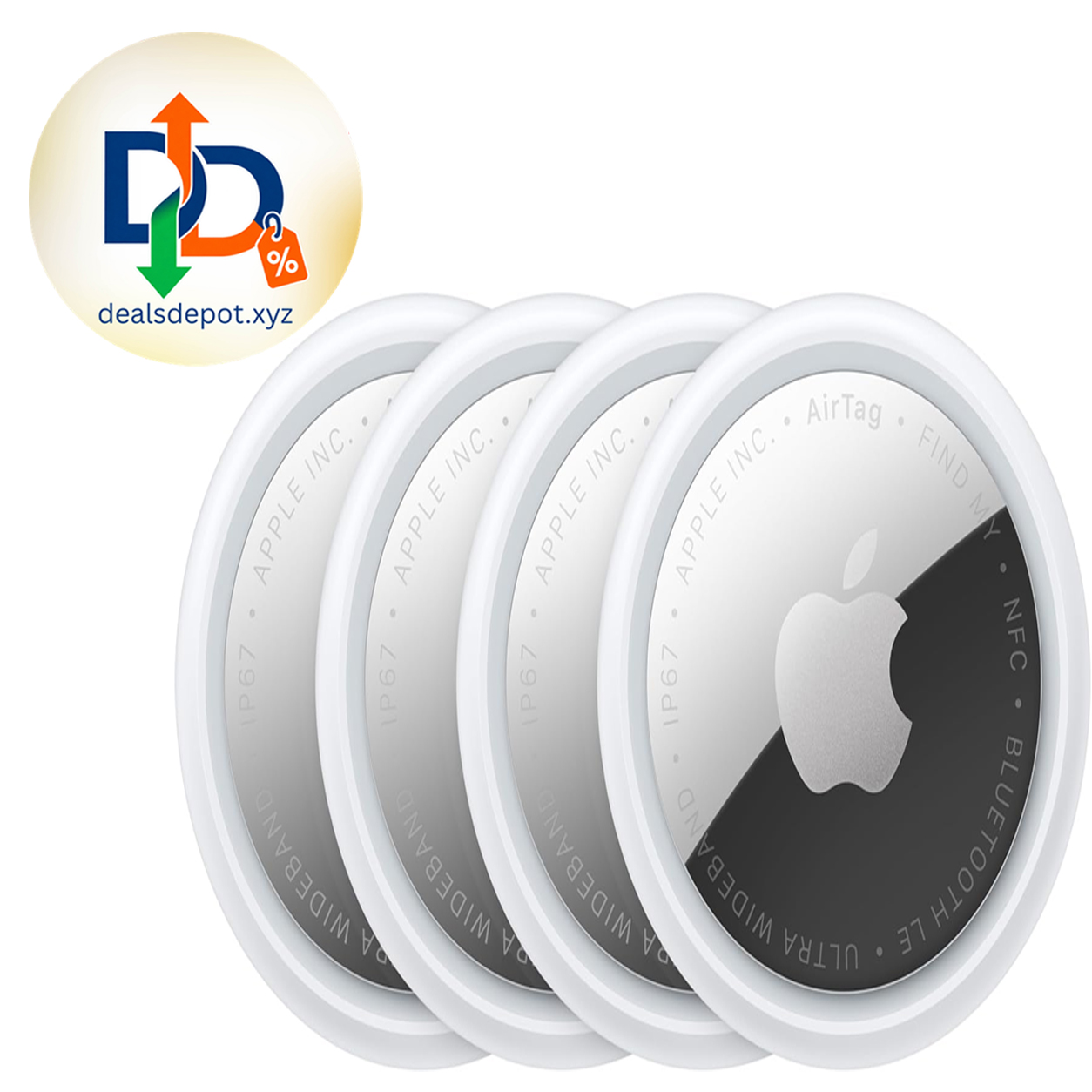 Apple AirTag (2nd Generation) - 4 Pack: Tracker for Keychain, Wallet, and More; Locator with Sound; Simple One-Tap Setup with iPhone or iPad; Key Finder with up to 1.5X Precision Finding Range