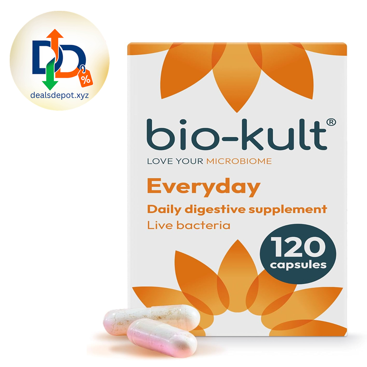 Bio-Kult Everyday Probiotics | 14 Strains | Adult Probiotic Supplement | Non-GMO, Gluten-Free | 120 Capsules