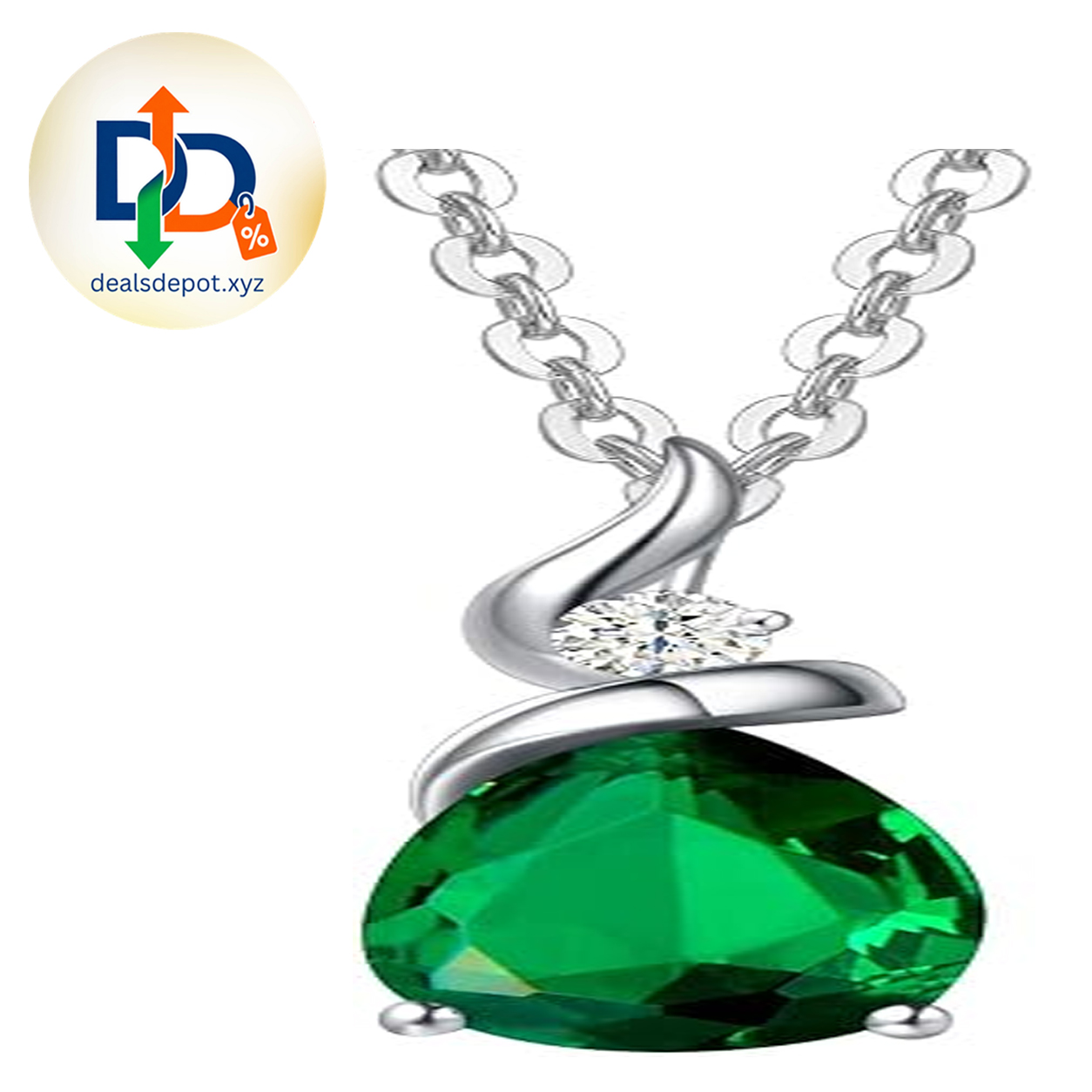 FANCIME 14K Solid White Gold Birthstone Pendant Necklace for Women with Diamond Pear Shaped Teardrop Necklace Birthday Gifts for Mom Women,Sterling Silver Chain 16" + 2" Extender