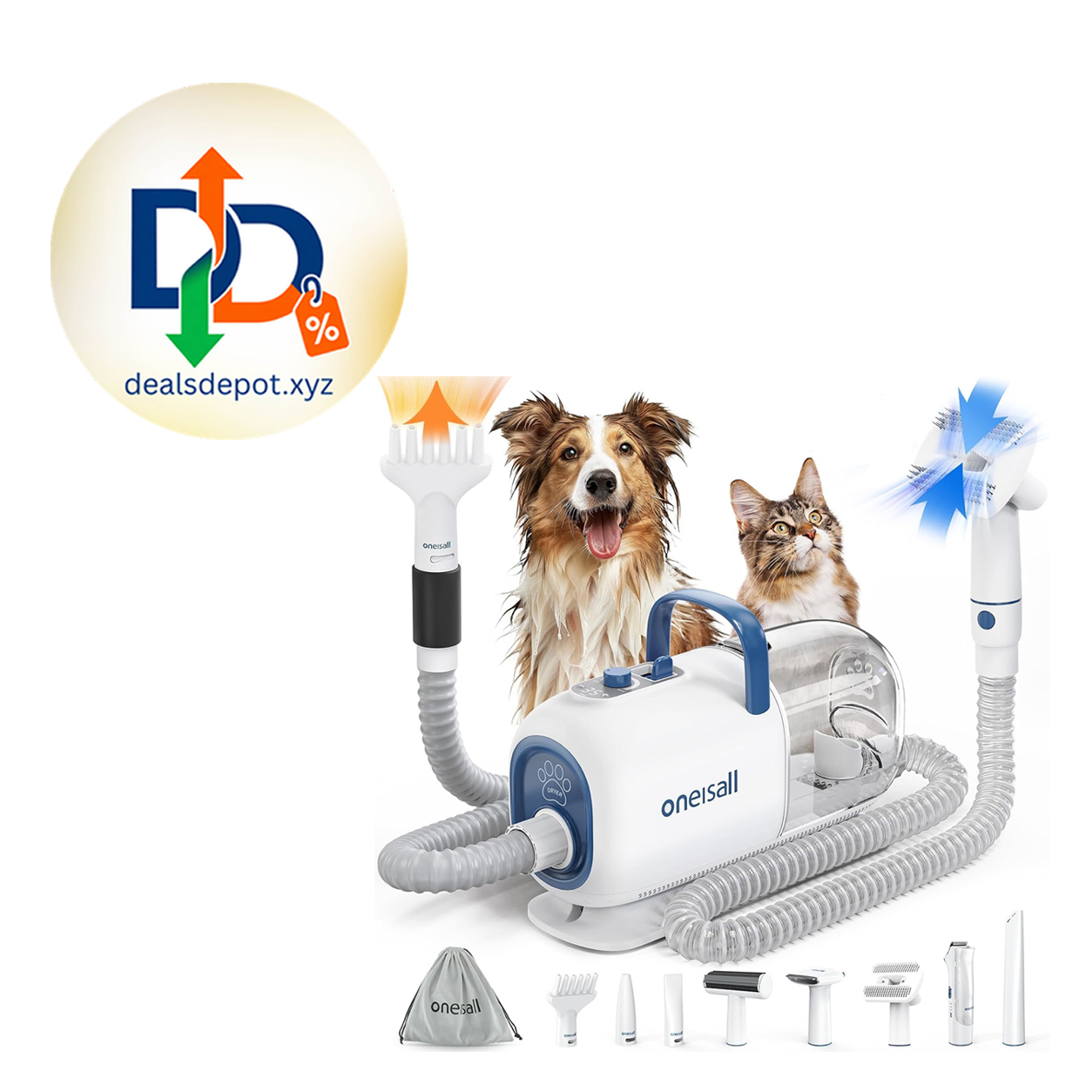 ONEISALL 8-in-1 Dog Grooming Vacuum & Dryer