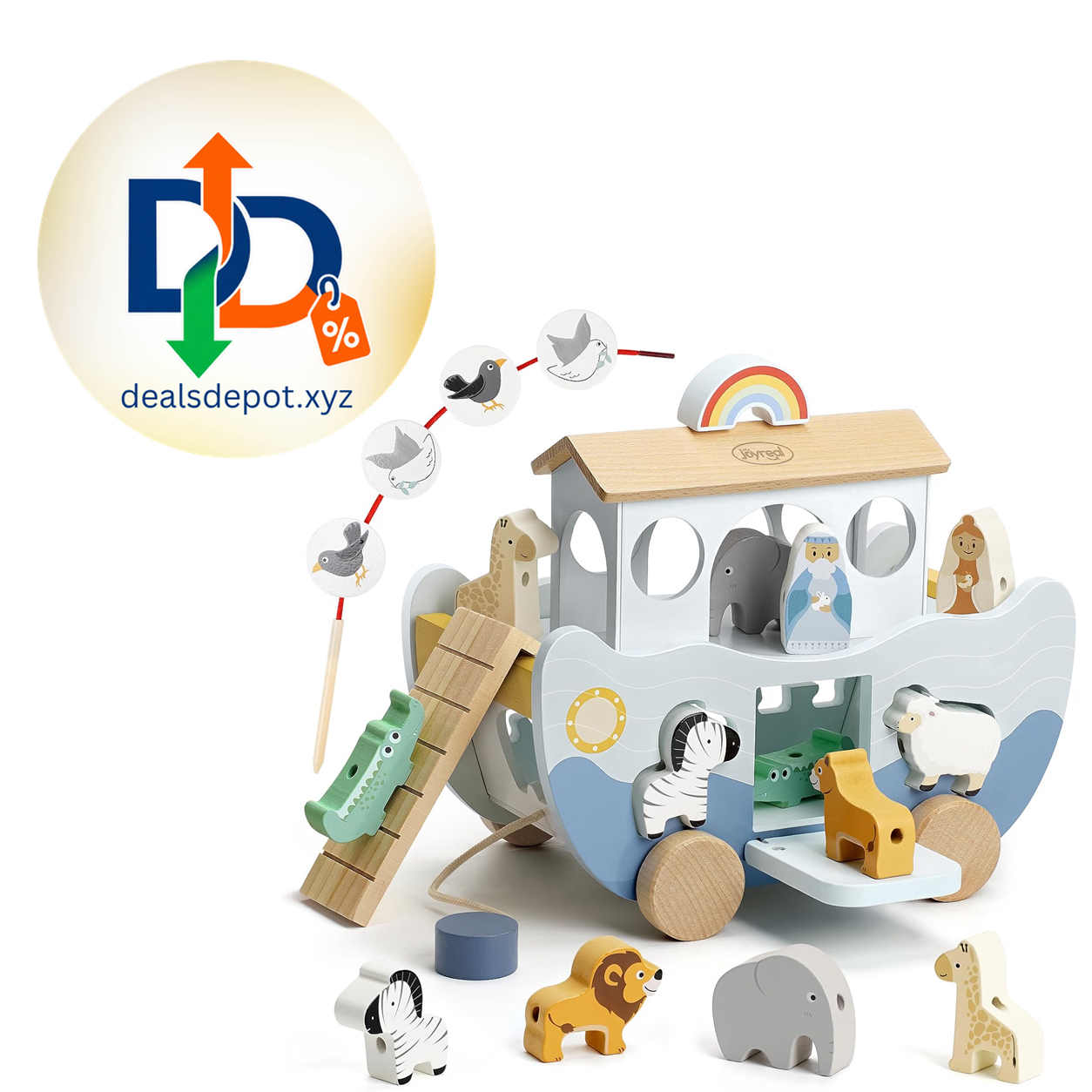 Wooden Noah’s Ark Toy – Baptism Gift
