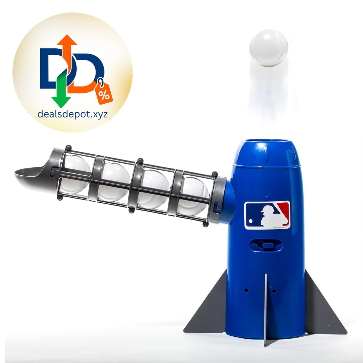 Franklin Sports Pop Rocket Baseball Hitting Training Aid Automatic Pitches Every 7 Seconds, Includes 5 Baseballs + Bat, Builds Hand-Eye Coordination, For First-Time Players