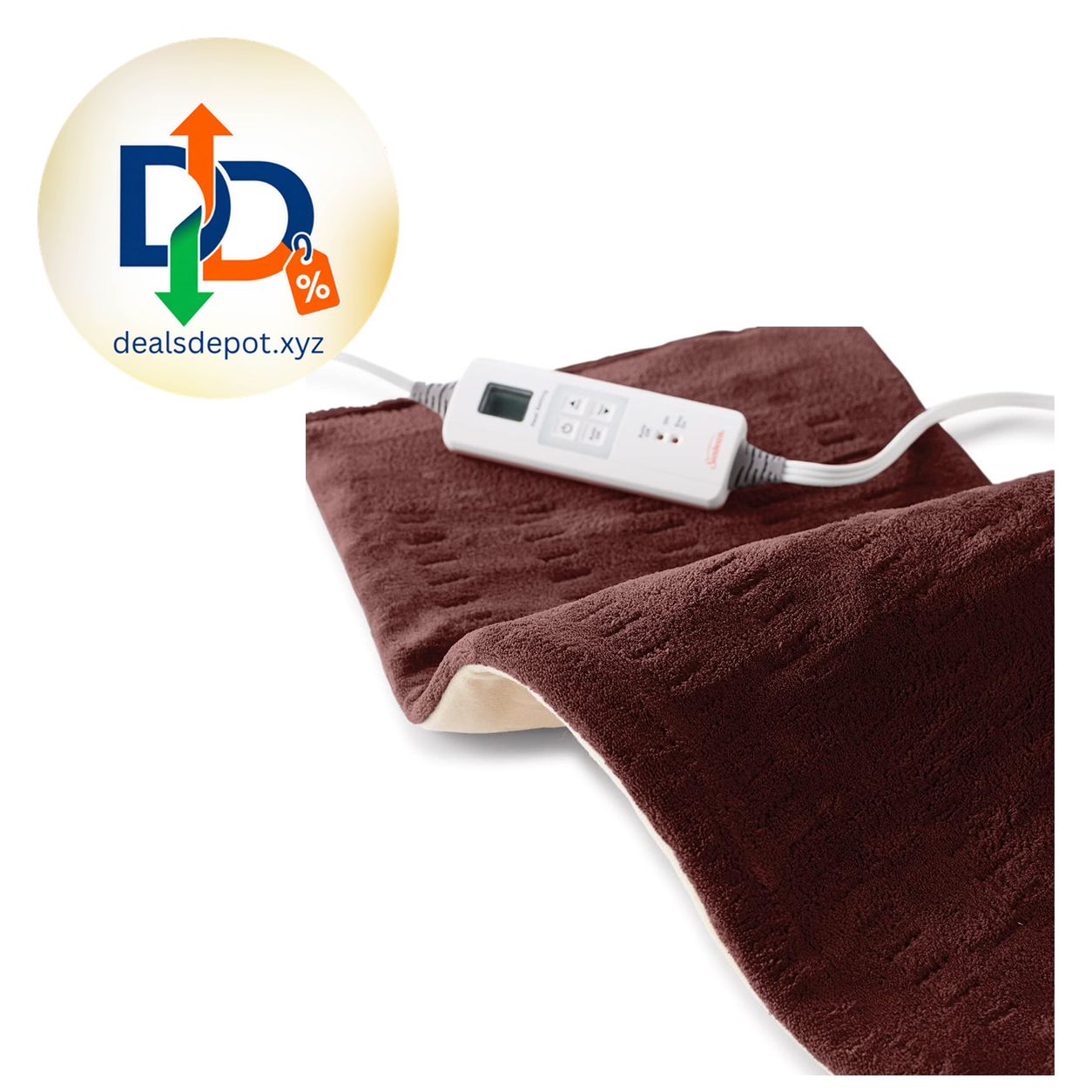 Sunbeam XL Back Neck and Shoulder Heat Therapy 12 x 24 with Auto Shut Off 6 Settings Machine-Washable Comfortable Microplush Fabric - Burgundy