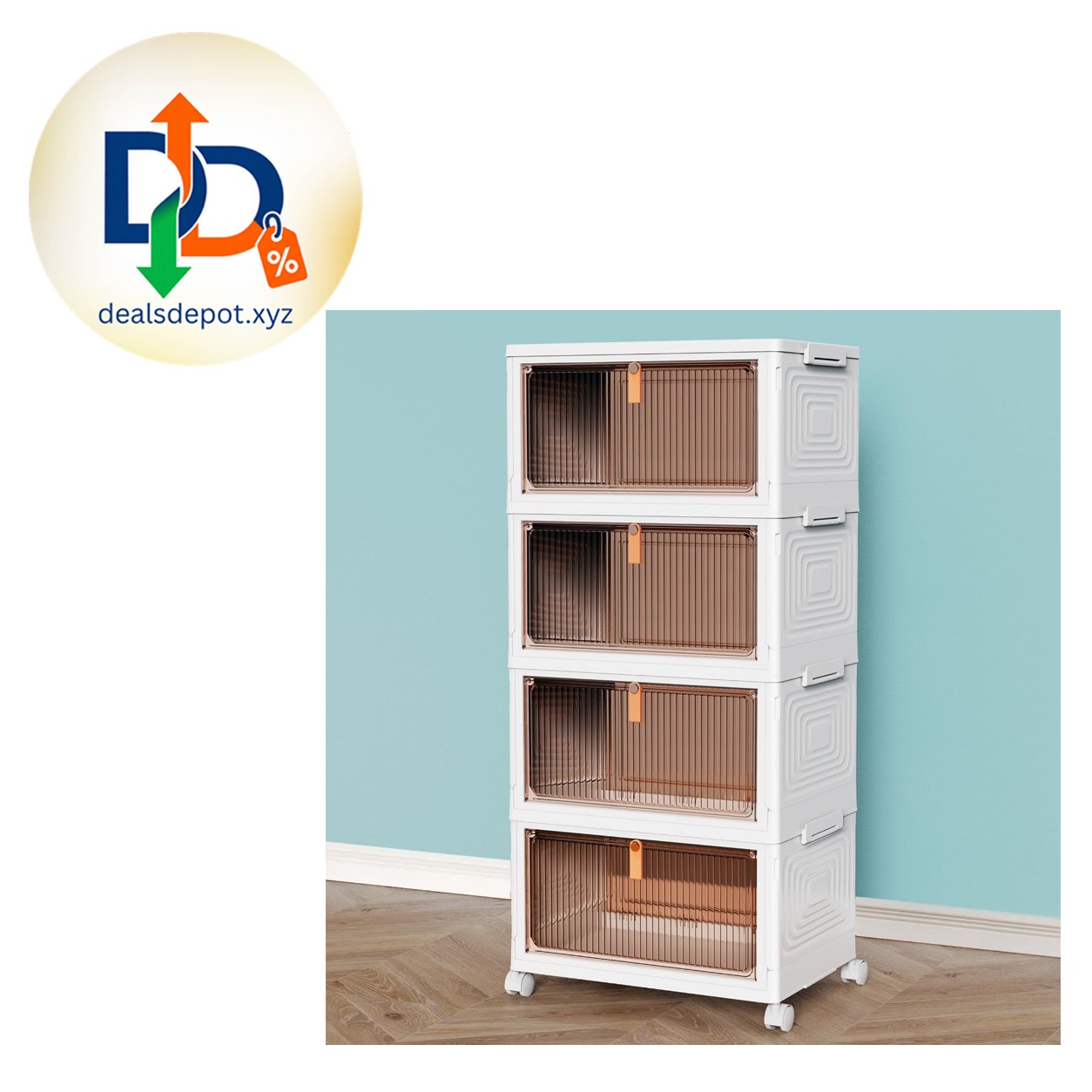 CTSNSLH 4-Tier 23QT Storage Bins with Lids & Wheels