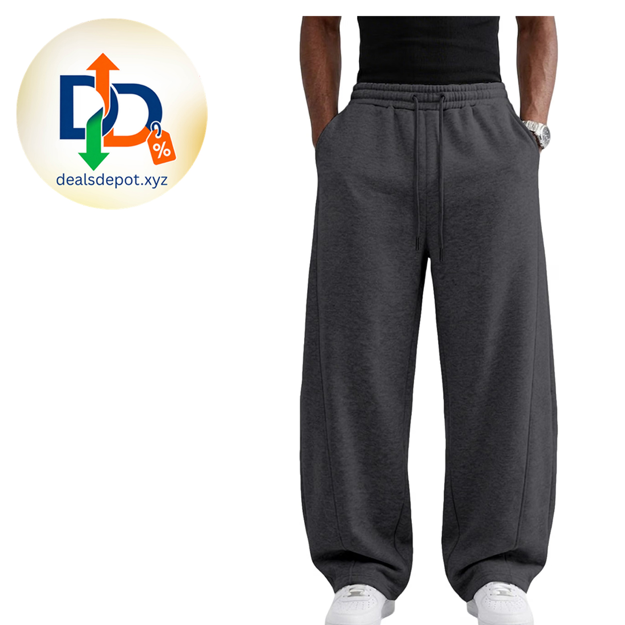 Wangdo Men’s Baggy Wide-Leg Sweatpants