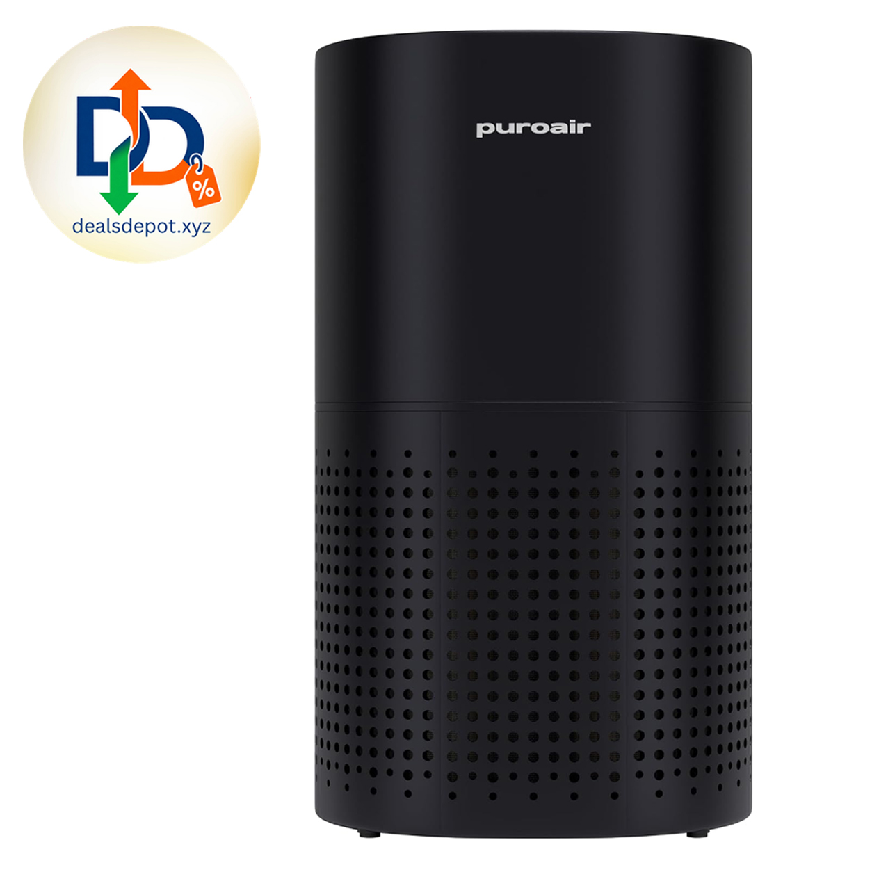 PuroAir 240 HEPA Air Purifiers for Home Pets Bedroom 1000 Ft² - Black Certified HEPA + CarbonTech™ Air Filter for Smoke, Odor, Allergies - PuroIQ Sensor Auto-Mode, Quiet Sleep-Mode, 360° Intake