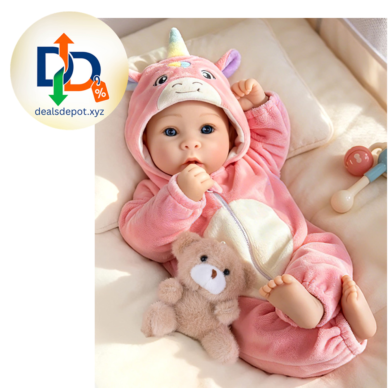 Aori 17" Realistic Baby Doll – Pink Unicorn Outfit