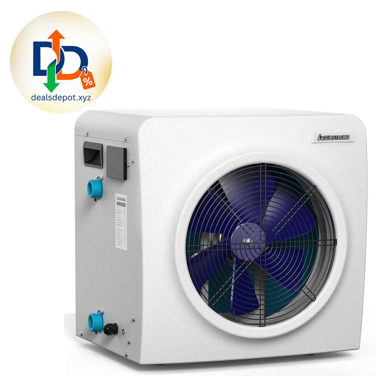 Swimming Pool Heater for Above Ground and Inground Pool 12'*14'*48" 16000BTU Pool Heat Pump, 5.5 COP High Energy Efficient, Up to 5000 Gallons, Smart Heating & Cooling 110V