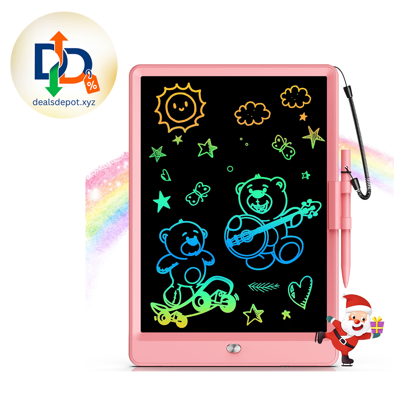 10" LCD Writing Tablet for Kids – Pink