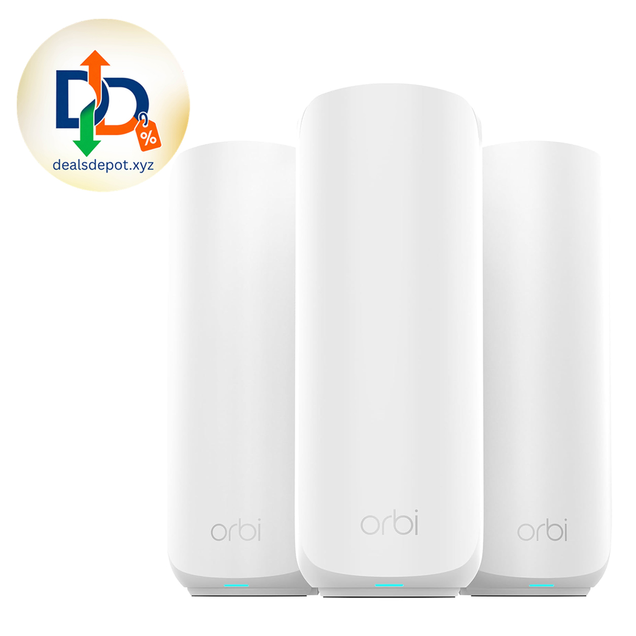 NETGEAR Orbi 370 Series WiFi 7 Mesh System, Up to 6,000 sq ft., 3 Pack Up to 5 Gbps, 70 Devices, Easy Set Up, Dual-Band, Security Features, 2.5 Gig Port, Router + 2 Satellite Extenders, RBE373