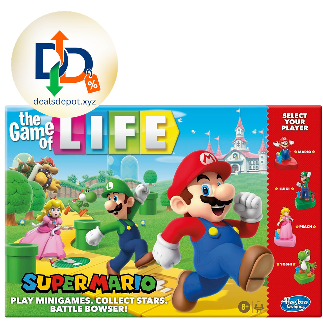 Hasbro Gaming The Game of Life: Super Mario Edition Board Game for Kids Ages 8 and Up, Play Minigames, Collect Stars, Battle Bowser