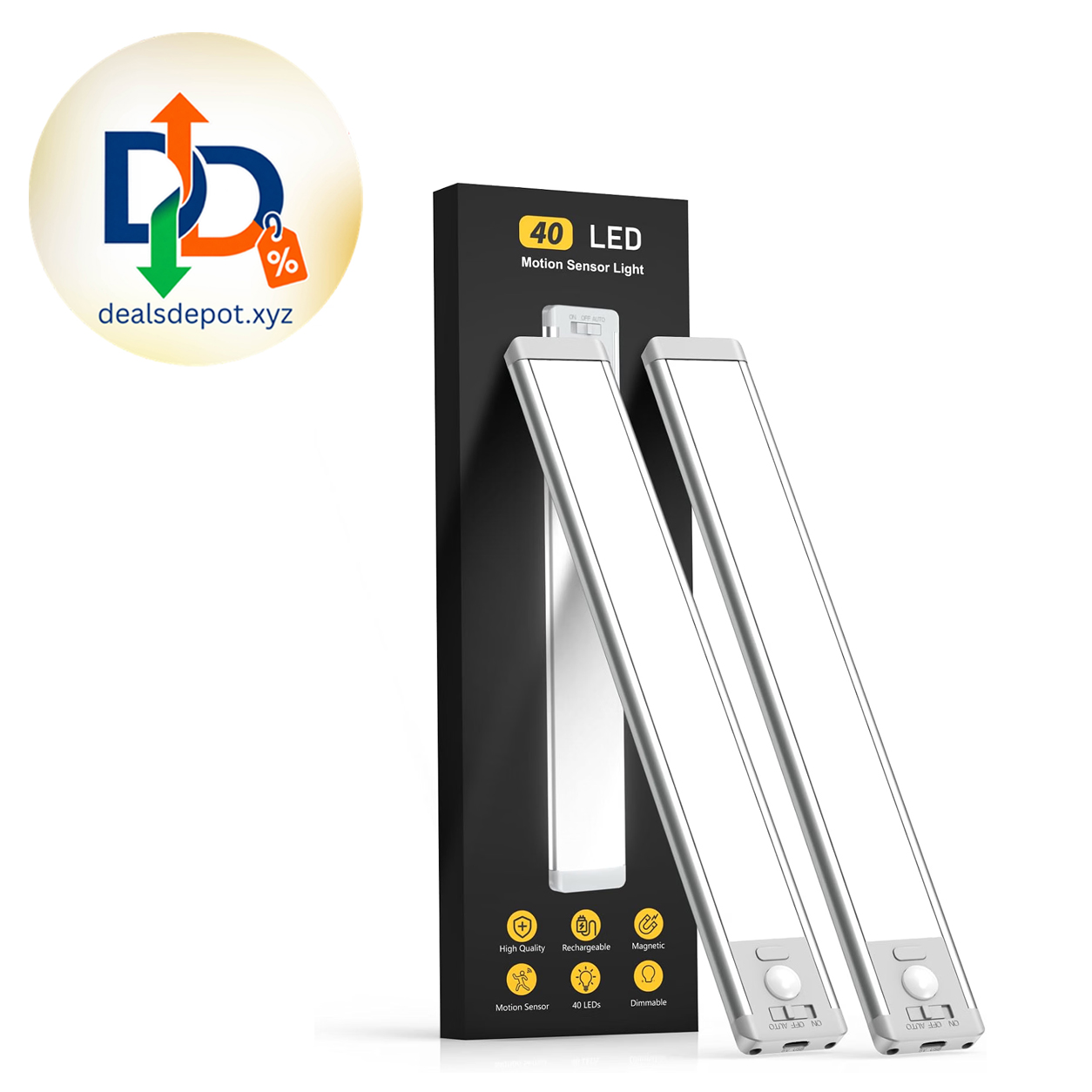 MCGOR 10" Rechargeable Motion Sensor Lights – 2 Pack