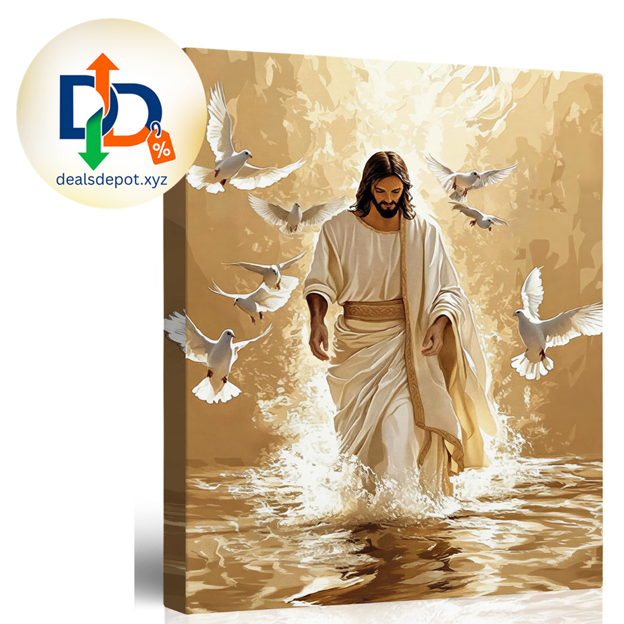 Jesus Walking on Water Canvas Wall Art – 12x16"