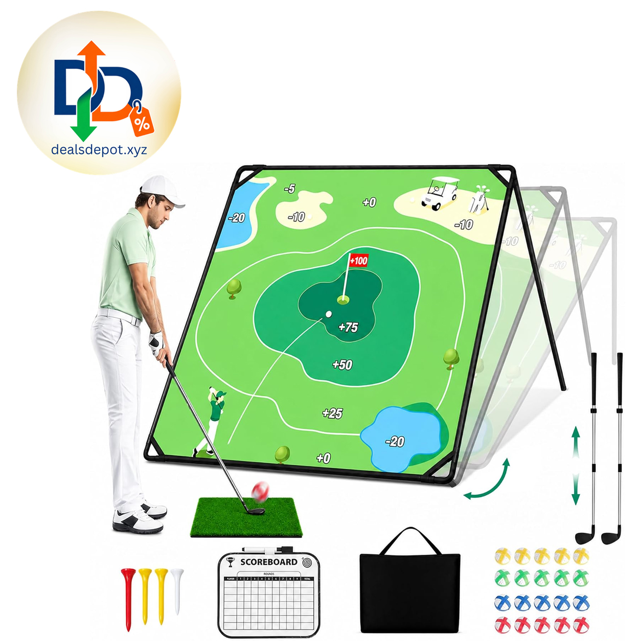 Golf Chipping Game Mat Set