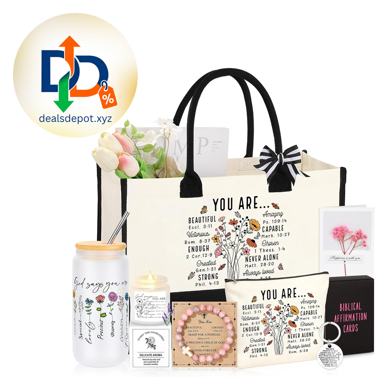 Christian Religious Gifts for Women, Christmas Birthday Gifts Set for Women Valentines Mothers Day Easter Graduation Friendship Gifts for Women Her, Sister Mom Grandma Daughter Best Friend Gift Basket