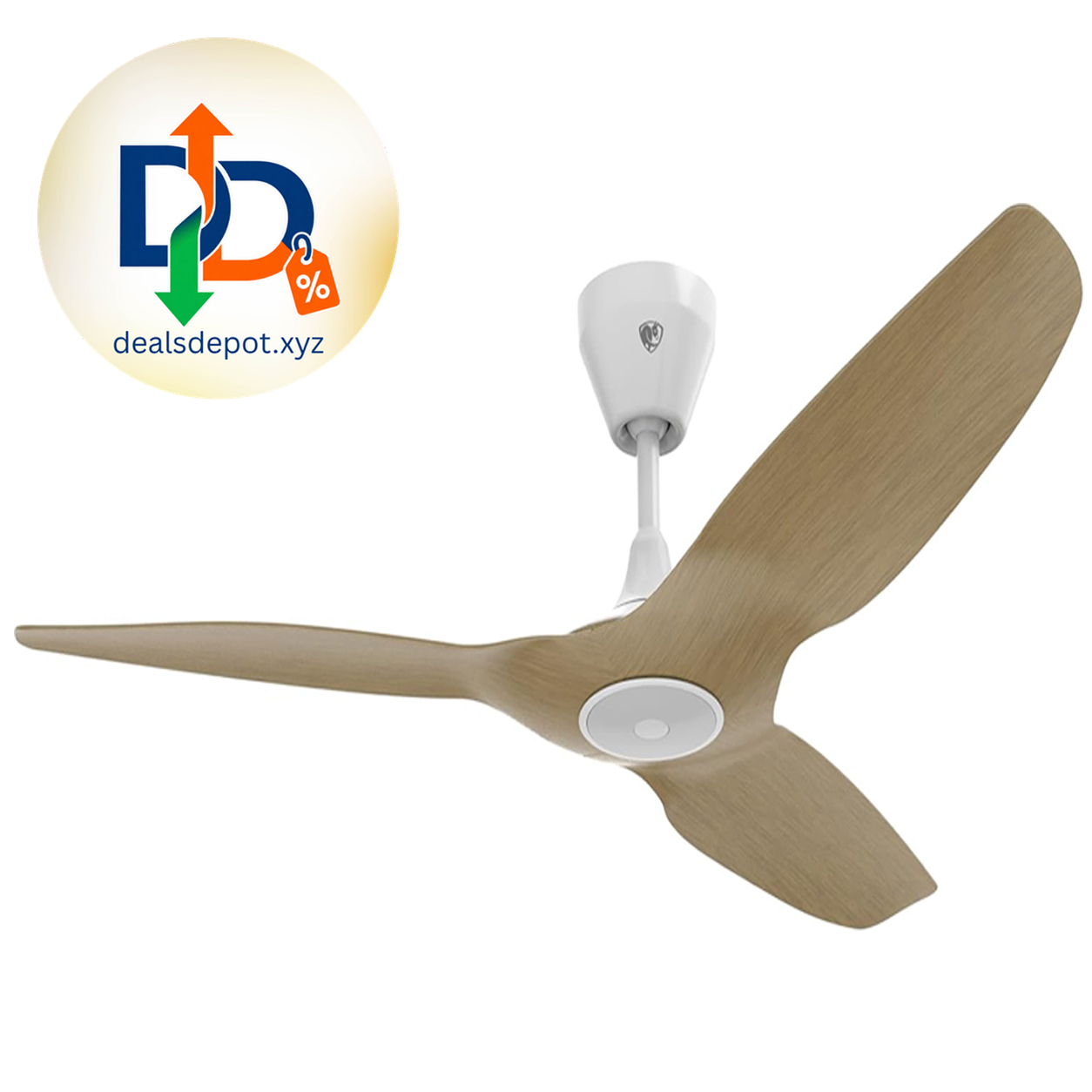 Big Ass Fans Haiku L 52" Smart Ceiling Fan with LED Light, Whisper-Quiet Indoor Ceiling Fan, WiFi App Control, Alexa & Google Compatible, Caramel/White