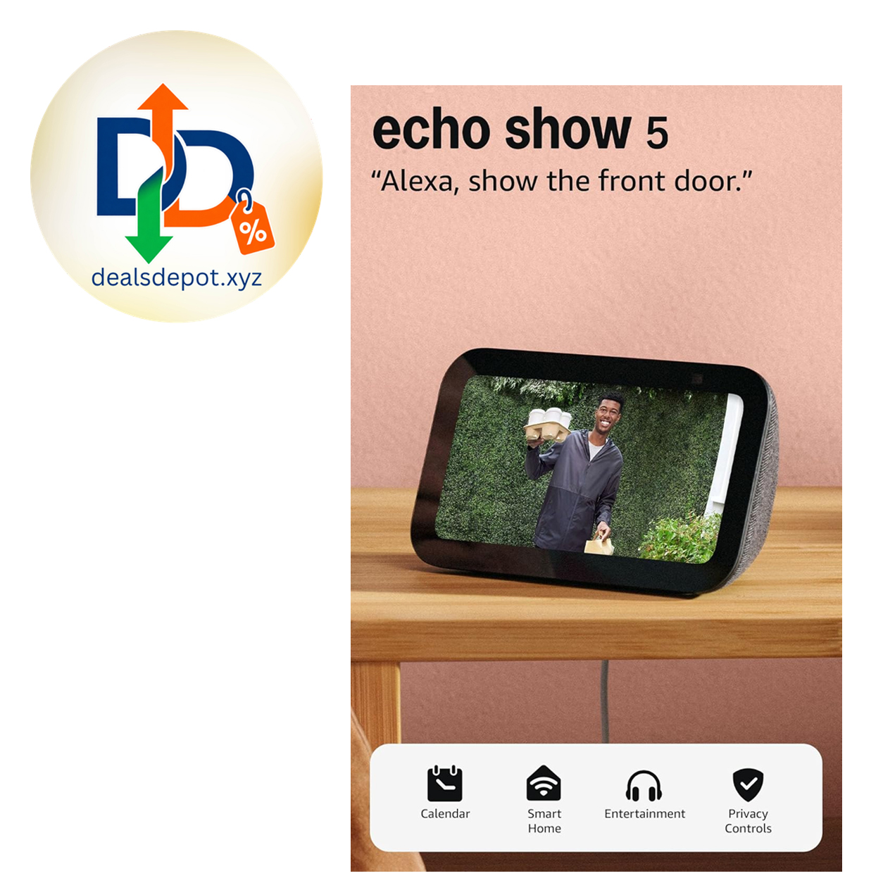 Amazon Echo Show 5 (newest model), Smart display, Designed for Alexa+, 2x the bass and clearer sound, Charcoal