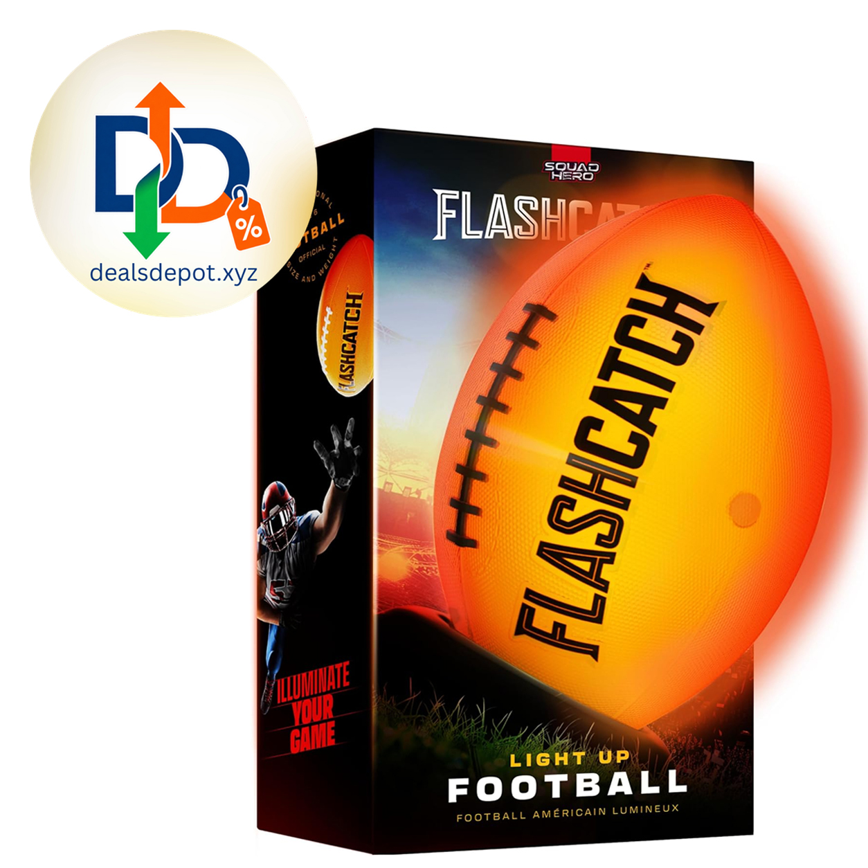 Light Up Football - Glow in the Dark Ball - NO 6 - Boys Gifts - Outdoor Sports, Birthday Gifts for Boys 8-15+ Year Old - Kids Teenage Youth Gift Ideas - Boy Toys Stuff Ages 8 9 10 11 12 13 14 15
