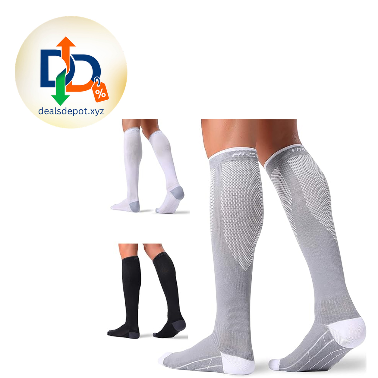 FITRELL 3-Pair Compression Socks – 20-30mmHg