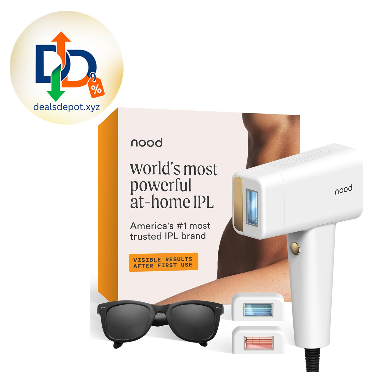Nood™ Flasher Pro | IPL Laser Hair Removal Device, Forbes Best Product 2026 Clinical-Grade Permanent Results At Home, CryoSoothe Tech with 5 Power Settings, Pain-Free 10 Min Sessions, Works Everywhere