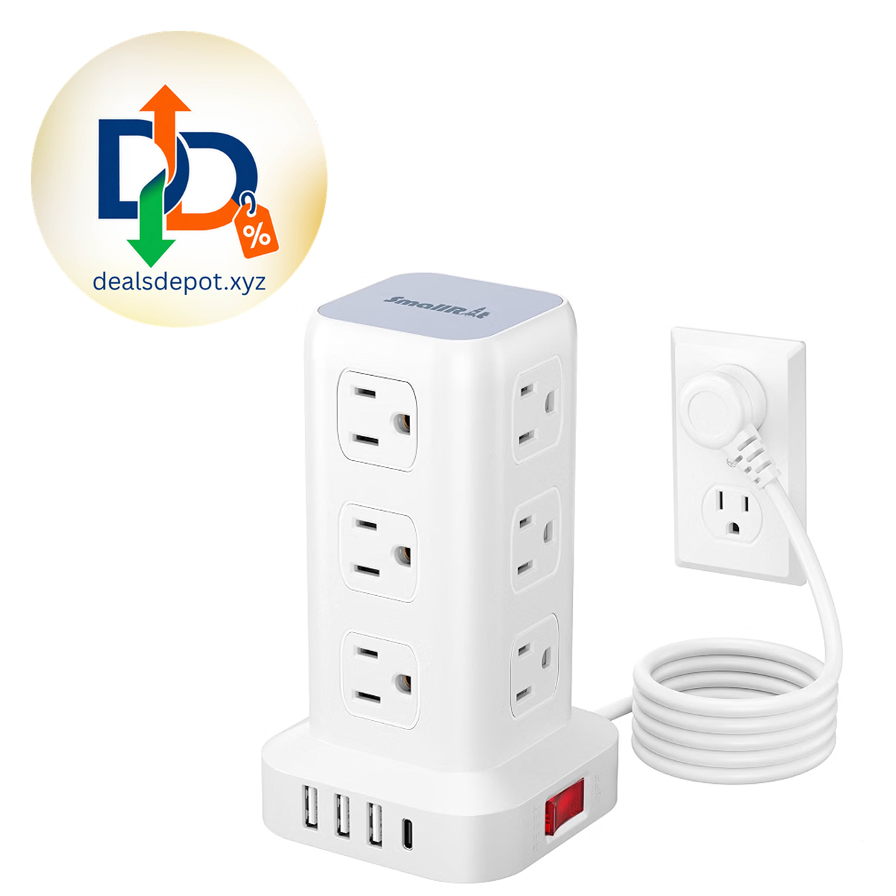 12-Outlet Power Strip with USB & USB-C