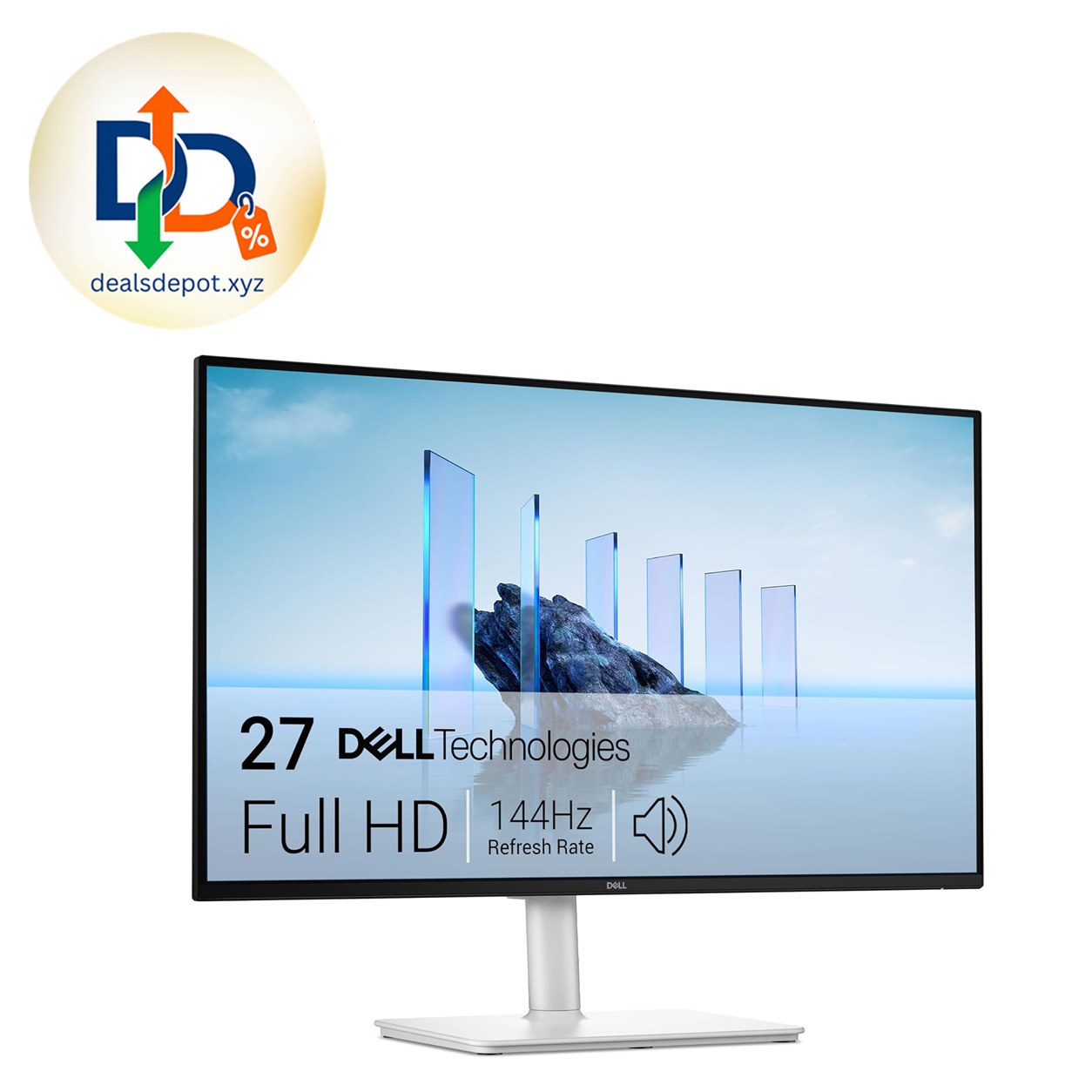 Dell 27 Plus Monitor - S2725HSM - 27-inch FHD (1920x1080) 144Hz 1ms Display, 2 x 3W Speakers, HDMI Connectivity, Height/Tilt/Pivot/Swivel Adjustability, AMD FreeSync - Ash White