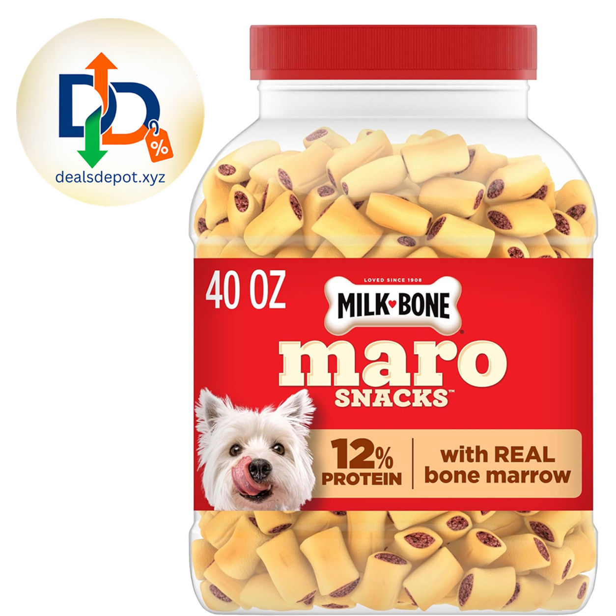 Milk-Bone MaroSnacks Small Dog Treats with Real Bone Marrow, 40 Oz. Dog treats with 12% protein