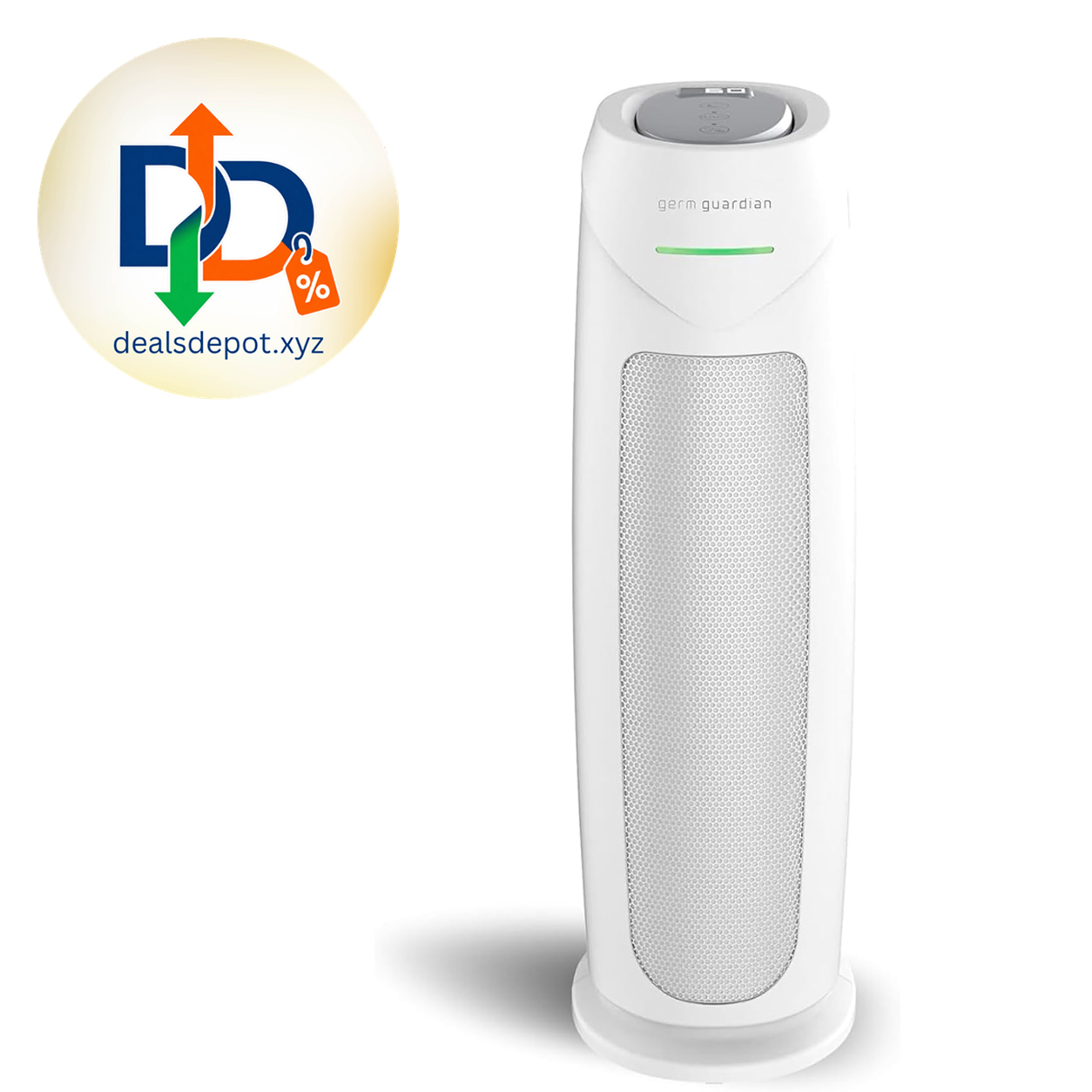 GermGuardian HEPA Indoor Large Room Air Purifier for Home - Pet Dander, Dust, Pollen, Smoke, and Odors in Bedroom, Office, and Kitchen - Air Quality Monitor and UV-C Light Combo - White