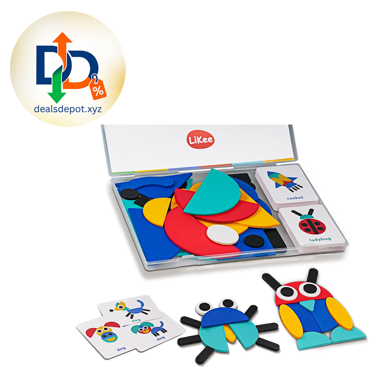 LiKee Wooden Shape Puzzle for Kids 3+