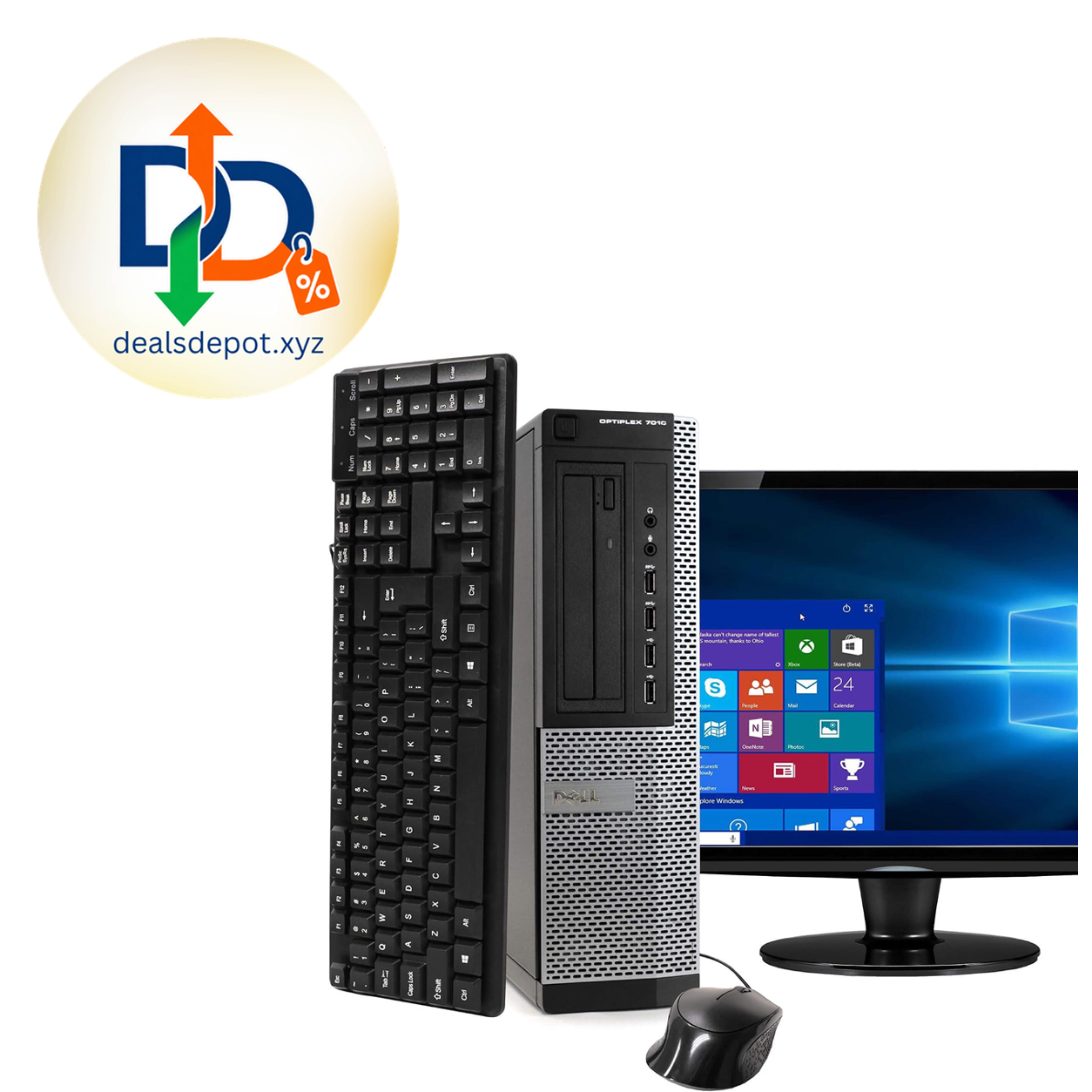 Dell Desktop Computer Package Compatible with Dell Optiplex 7010 Intel Quad Core i5 3.2GHz, 8GB Ram, 500GB HDD, 19-inch LCD, DVD, WiFi, Keyboard, Mouse, Windows 11 Pro (Renewed)