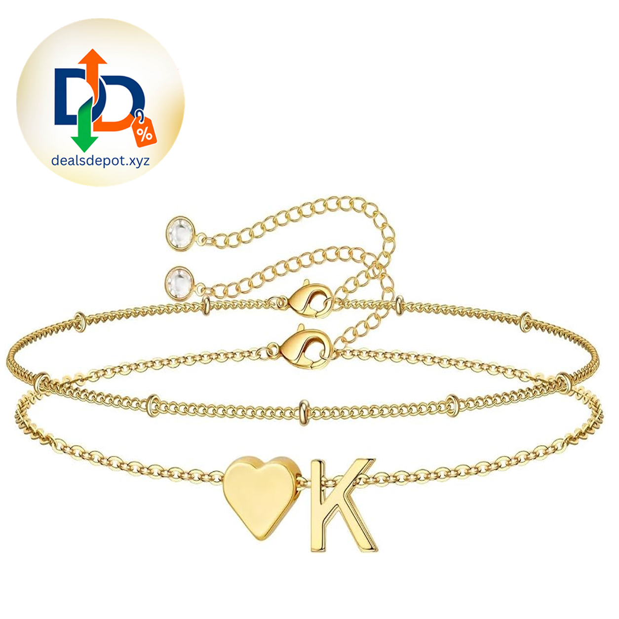 M MOOHAM Initial Bracelets for Women Teen Girls - Heart Letter A-Z Bracelet Dainty 14K Gold Plated Jewelry, Heart Initial Bracelet, Bracelets for Women Girls Trendy, Birthday Gifts for Women Girls Her