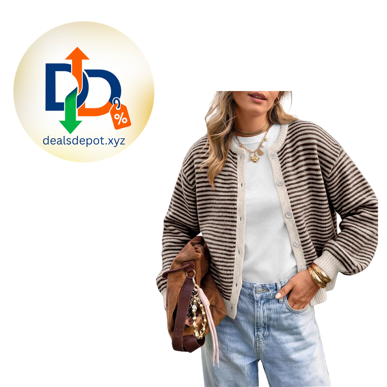 Trendy Queen Striped Cardigan Sweater