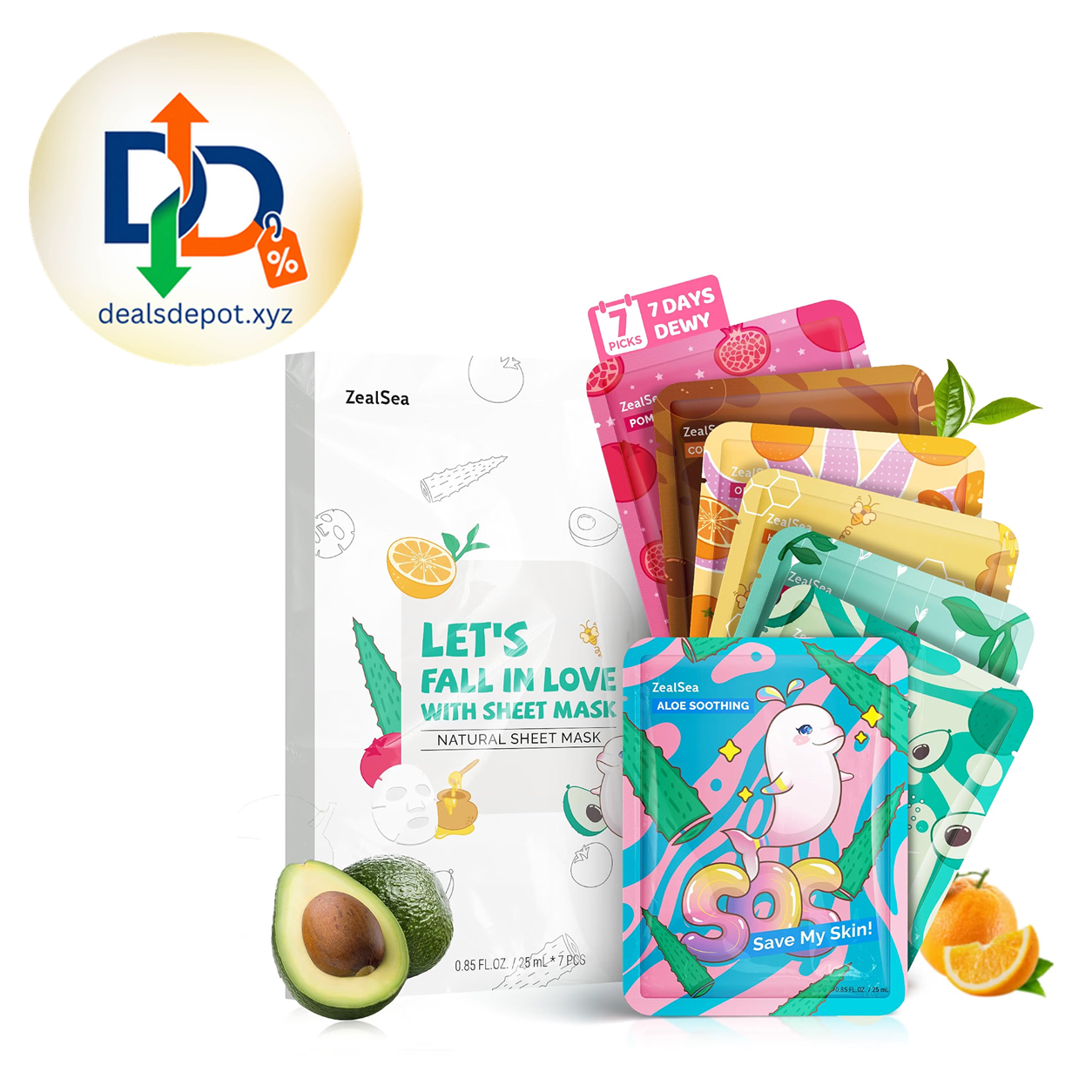 ZealSea 7-Day Variety Face Mask Set – Hydrating & Glow